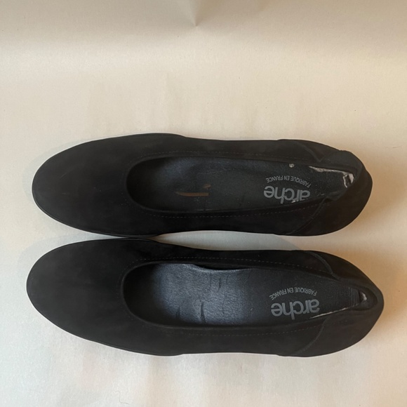 Arche Flava Black Nubuck Comfy France Suede Slip Ons Pumps Shoes‎ - Picture 4 of 9